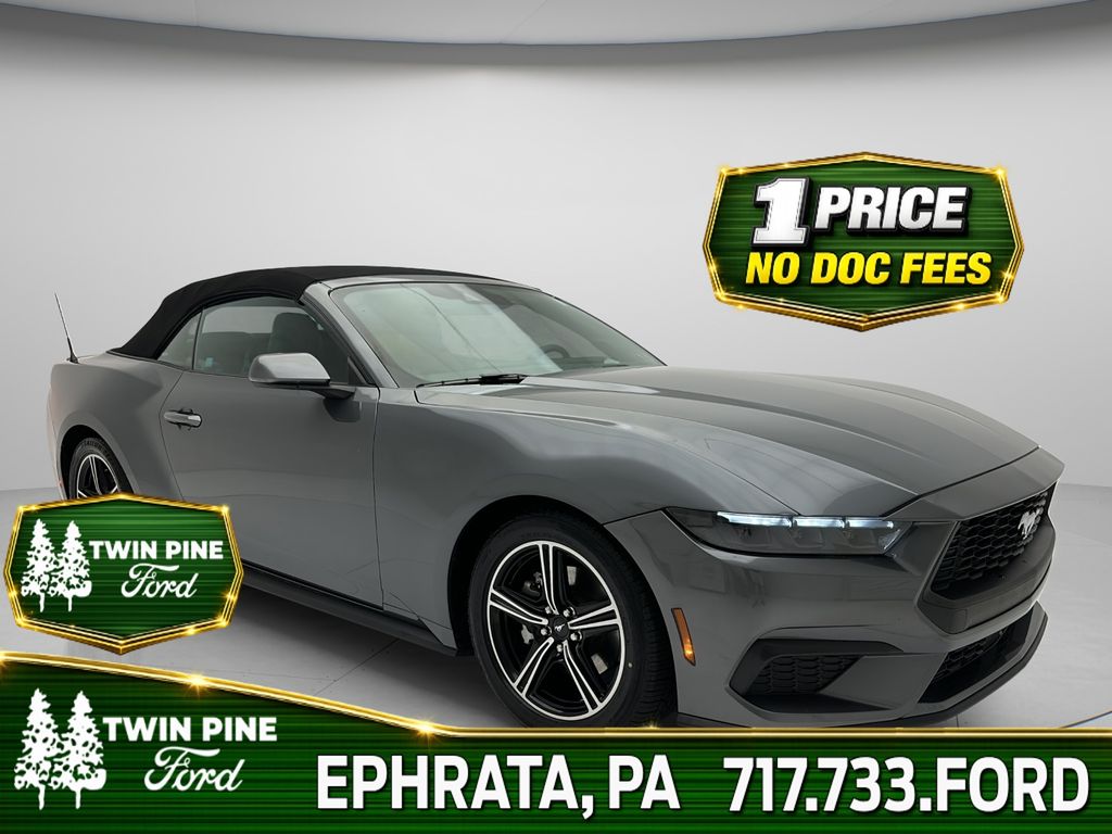Iconic Silver Metallic 2025 Ford Mustang Convertible Rear-Wheel Drive Automatic