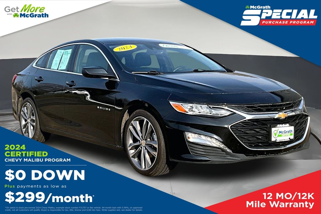 Mosaic Black Metallic 2024 Chevrolet Malibu LT with 2LT FWD Sedan Front-Wheel Drive Continuously Variable Transmission