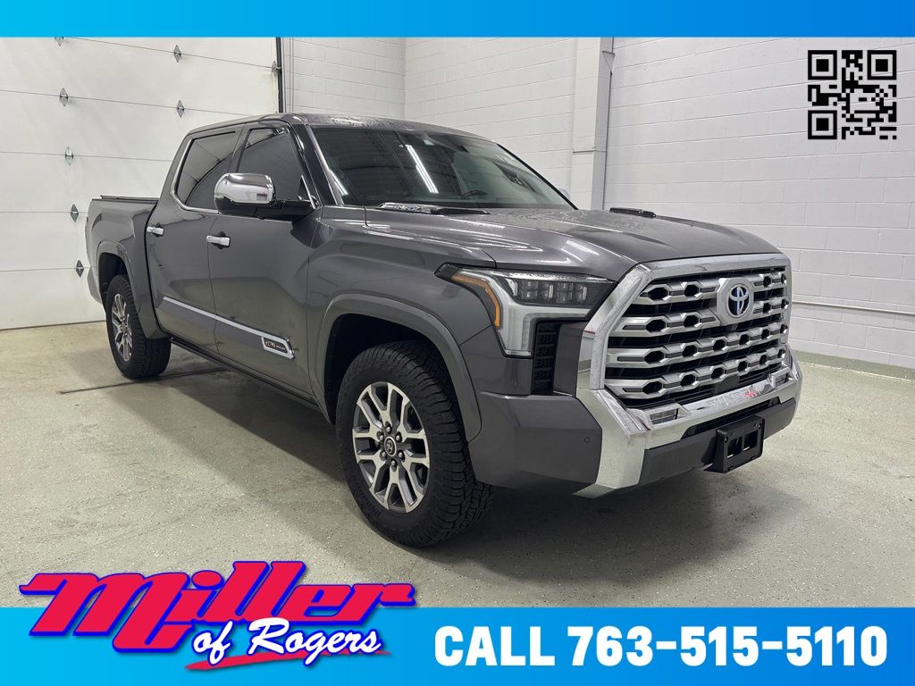 Magnetic Gray Metallic 2022 Toyota Tundra Hybrid 1794 Edition HV CrewMax Cab 4WD Pickup Truck Four-Wheel Drive Automatic