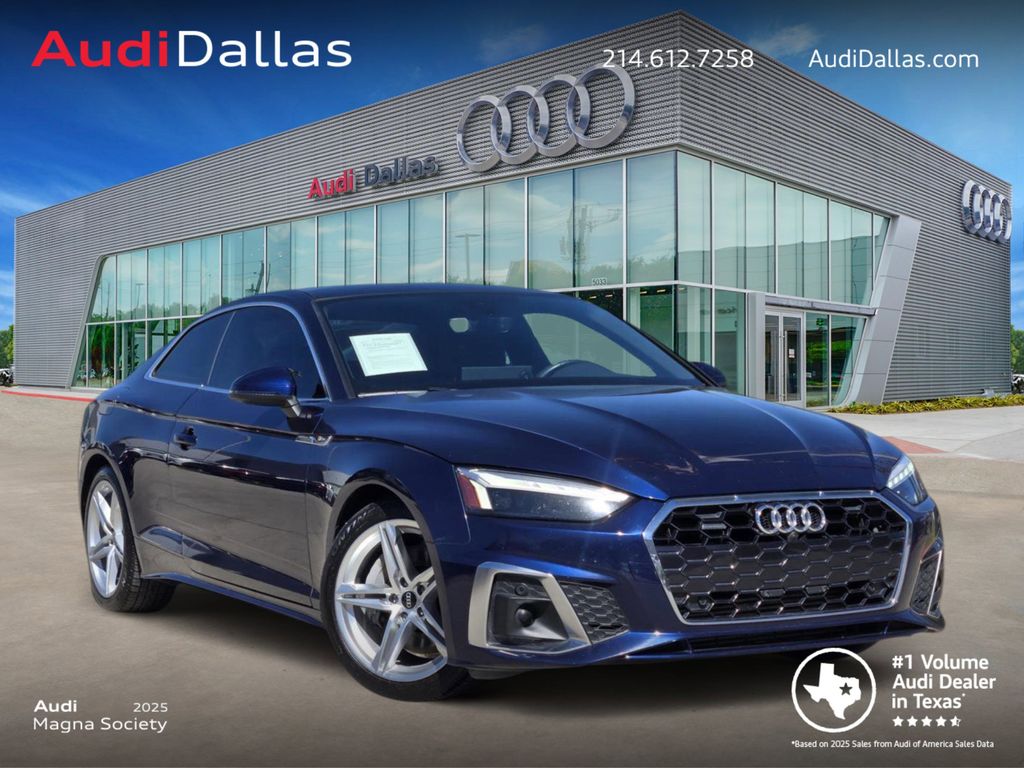 Navarra Blue Metallic 2021 Audi A5 quattro Premium Plus 45 TFSI Coupe AWD Coupe All-Wheel Drive 7-Speed Automatic