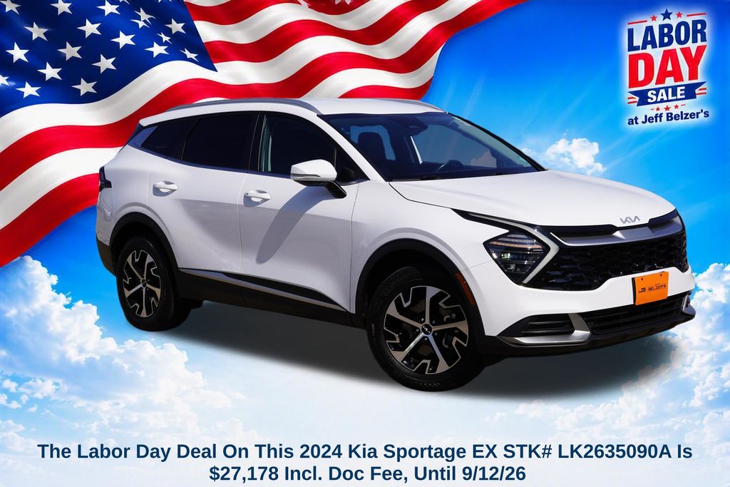 Glacial White Pearl 2024 Kia Sportage SUV / Crossover All-Wheel Drive 8-Speed Automatic