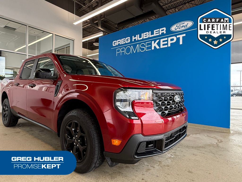 Ruby Red Metallic 2025 Ford Maverick XLT SuperCrew AWD Pickup Truck All-Wheel Drive 8-Speed Automatic