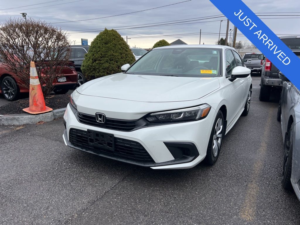 Platinum White Pearl 2023 Honda Civic LX FWD Sedan Front-Wheel Drive Continuously Variable Transmission