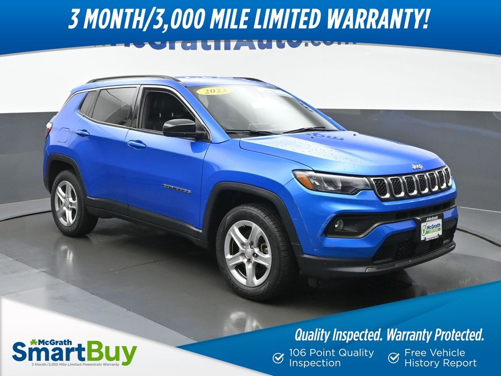 Laser Blue Pearlcoat 2023 Jeep Compass Latitude 4WD SUV / Crossover Four-Wheel Drive 8-Speed Automatic