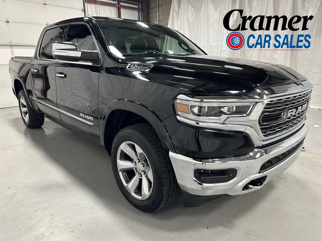 Diamond Black Crystal Pearlcoat 2020 RAM 1500 Limited Crew Cab 4WD Pickup Truck Four-Wheel Drive 8-Speed Automatic