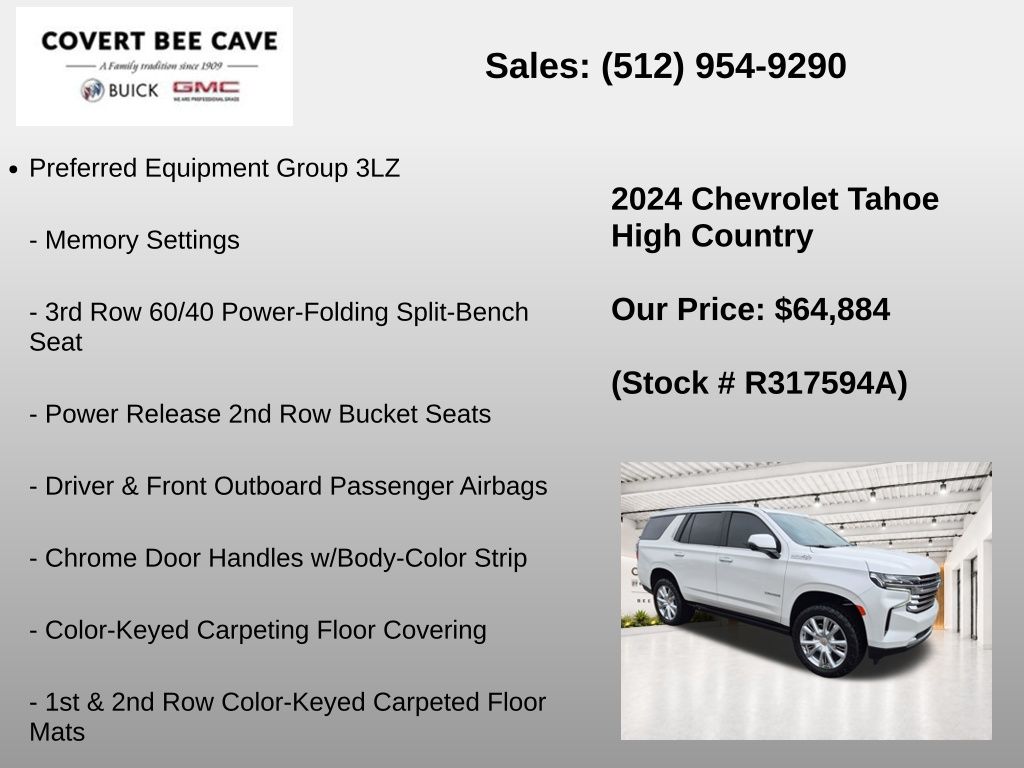 Used Car 2024 Chevrolet Tahoe  High Country For Sale Under $70,000 In Austin, Texas