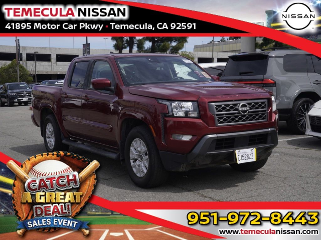 Cardinal Red Metallic Tricoat 2023 Nissan Frontier SV Crew Cab RWD Pickup Truck 4X2 9-Speed Automatic