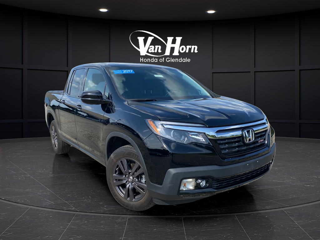 Black 2017 Honda Ridgeline Pickup Truck All-Wheel Drive 6-Speed Automatic
