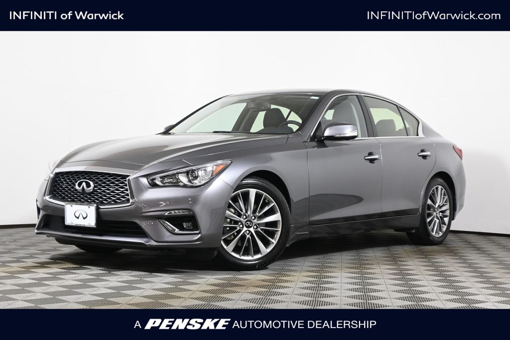 Gray (Graphite Shadow) 2023 INFINITI Q50 Luxe AWD Sedan All-Wheel Drive 7-Speed Automatic Overdrive