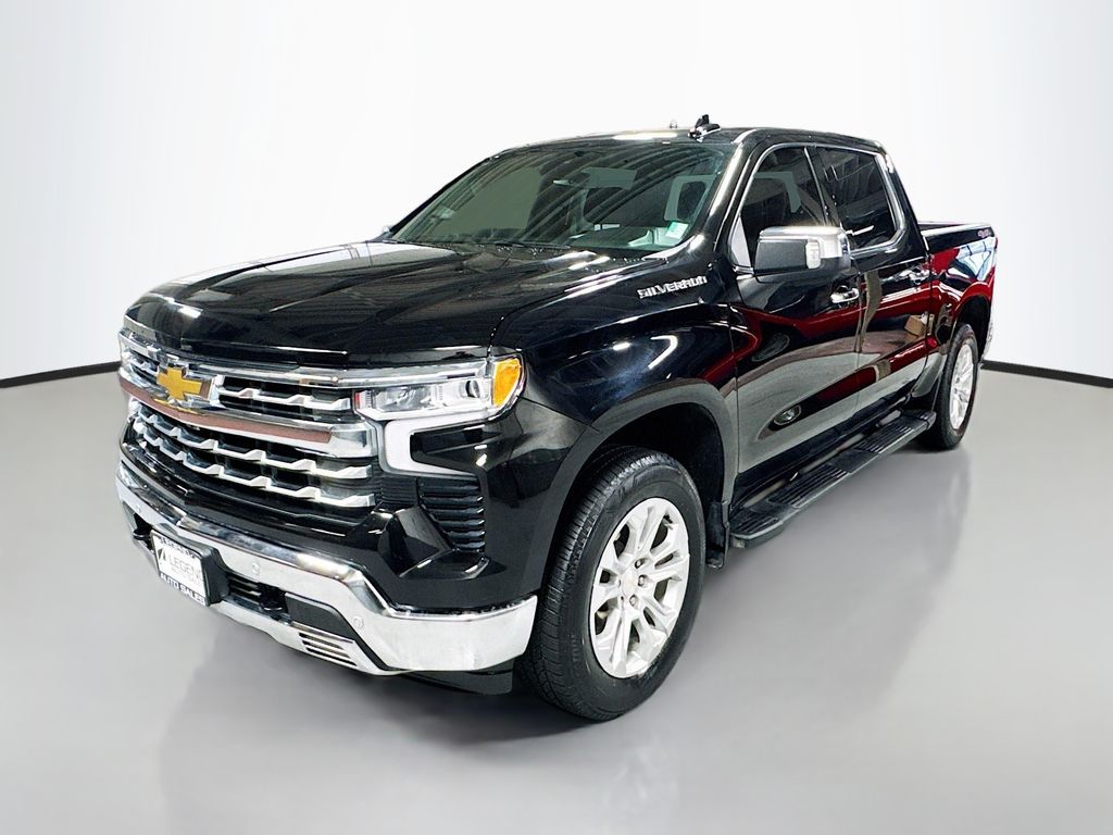 Black 2024 Chevrolet Silverado 1500 LTZ Crew Cab 4WD Pickup Truck Four-Wheel Drive Automatic