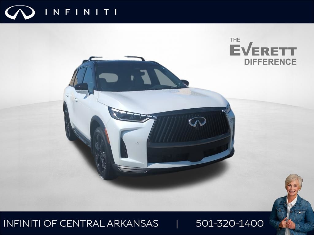 Radiant White/Black Obsidian 2026 INFINITI QX60 SUV / Crossover All-Wheel Drive 9-Speed Automatic