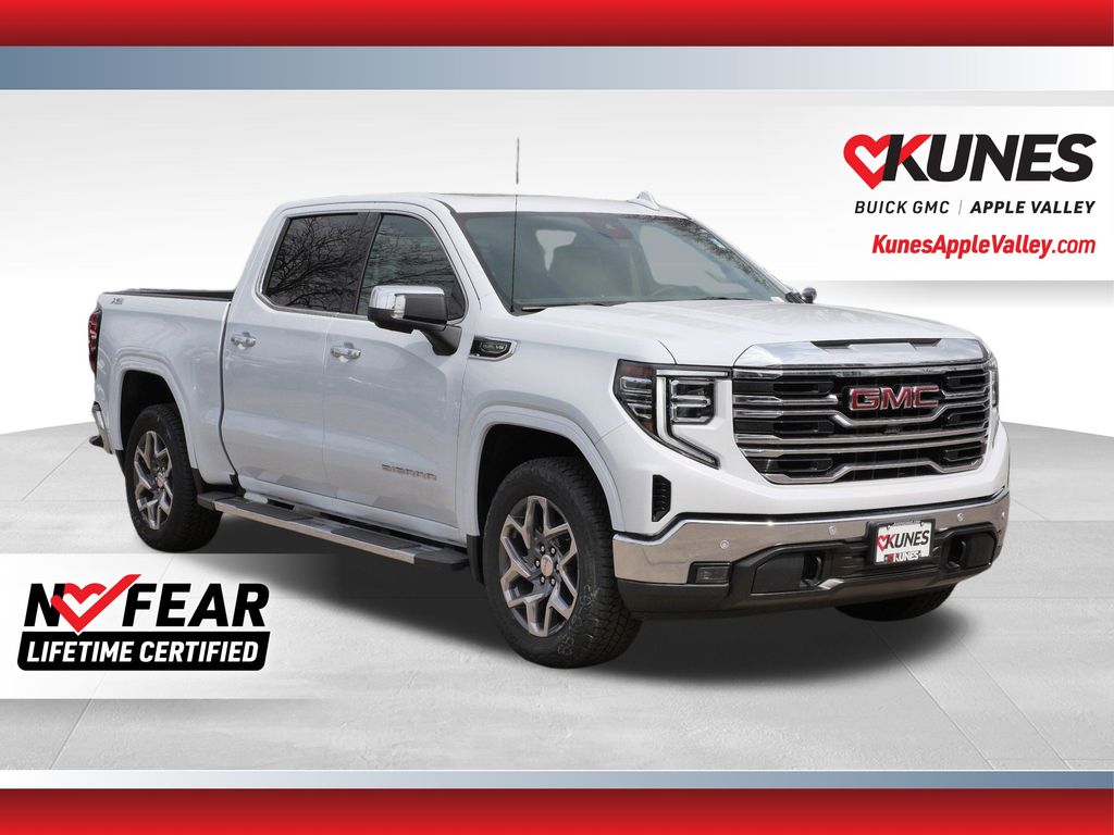 Glacier White Tricoat 2026 GMC Sierra 1500 SLT Crew Cab 4WD Pickup Truck Four-Wheel Drive Automatic
