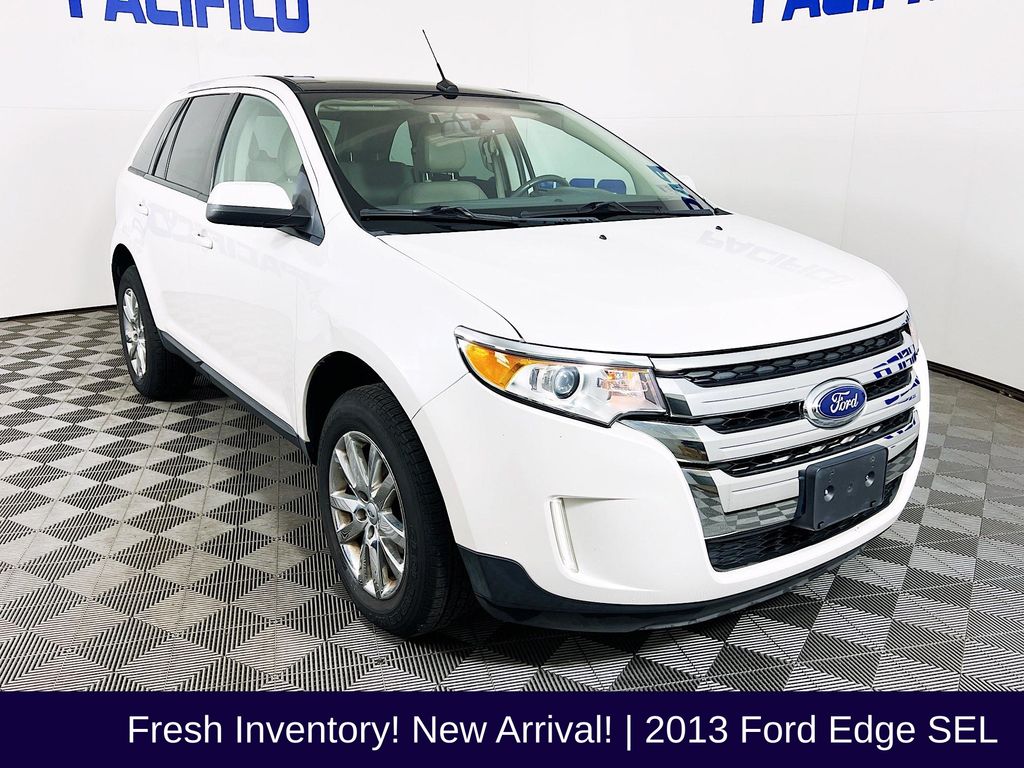 White Platinum Clearcoat Metallic 2013 Ford Edge SEL AWD SUV / Crossover All-Wheel Drive 6-Speed Automatic