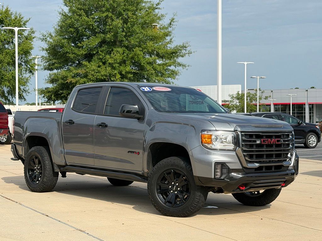 Gray (Satin Steel Metallic) 2021 GMC Canyon Pickup Truck Four-Wheel Drive 8-Speed Automatic