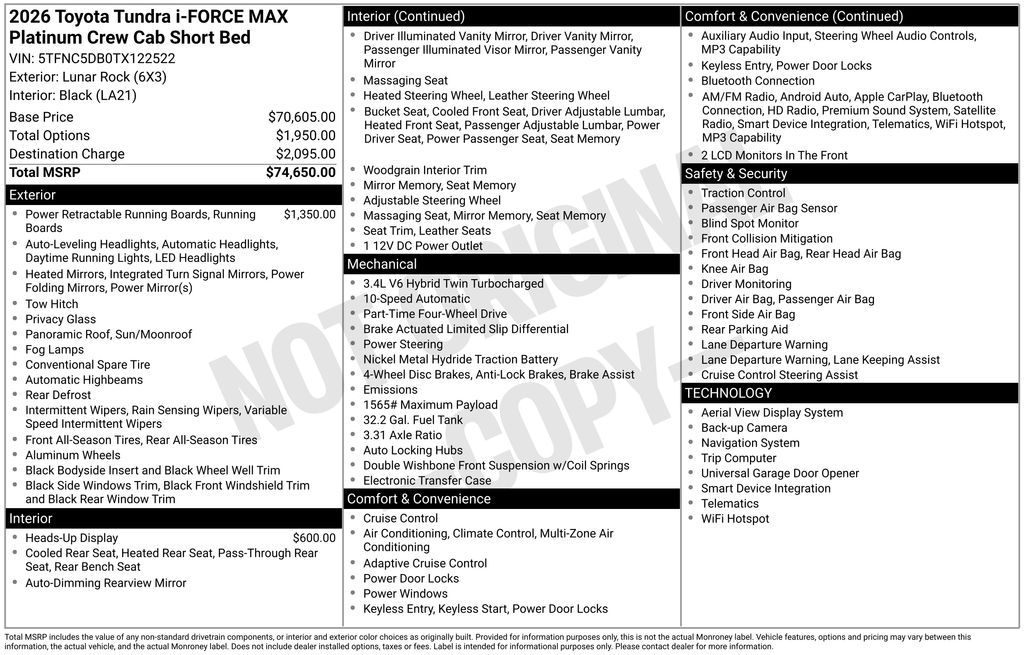 Used 2026 Toyota Tundra Hybrid Truck