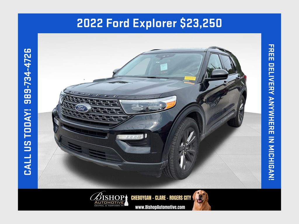 Black Metallic 2022 Ford Explorer SUV / Crossover All-Wheel Drive Automatic