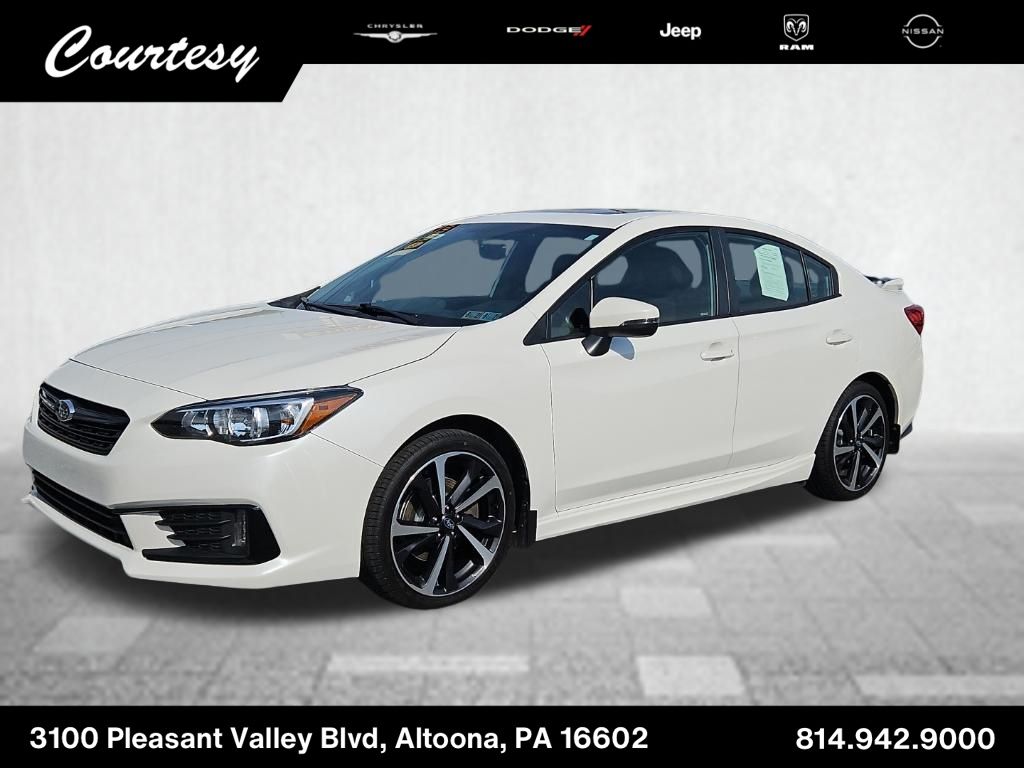Crystal White Pearl 2022 Subaru Impreza Sedan All-Wheel Drive Continuously Variable Transmission