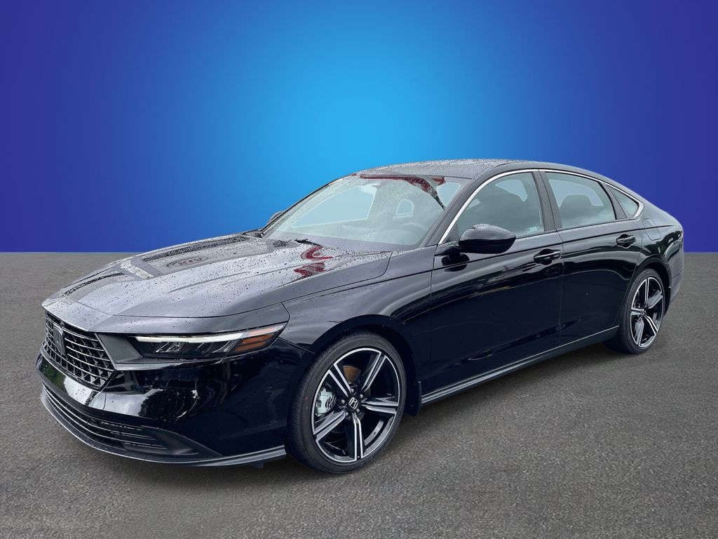 Black 2023 Honda Accord Hybrid Sedan Front-Wheel Drive Continuously Variable Transmission
