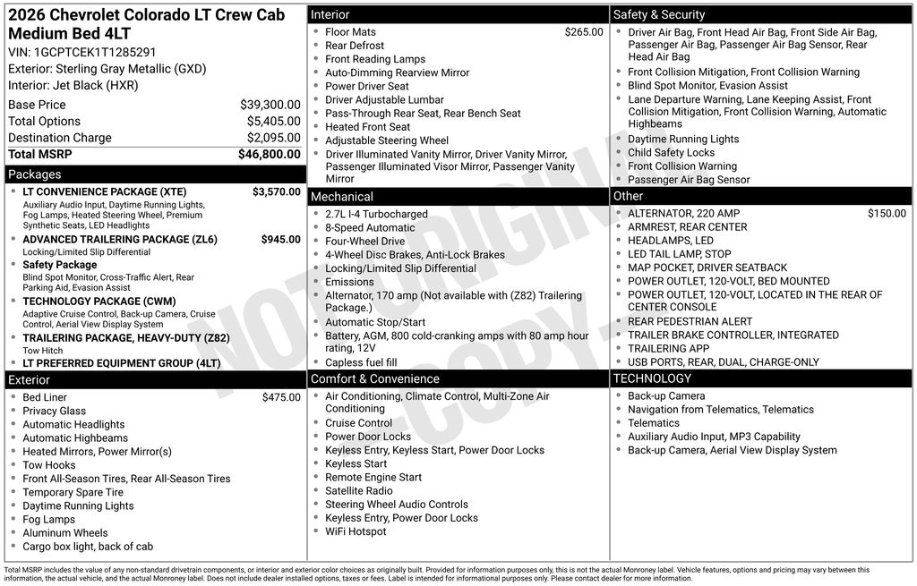 2026 Chevrolet Colorado LT Gray at Klick Lewis Buick Chevrolet