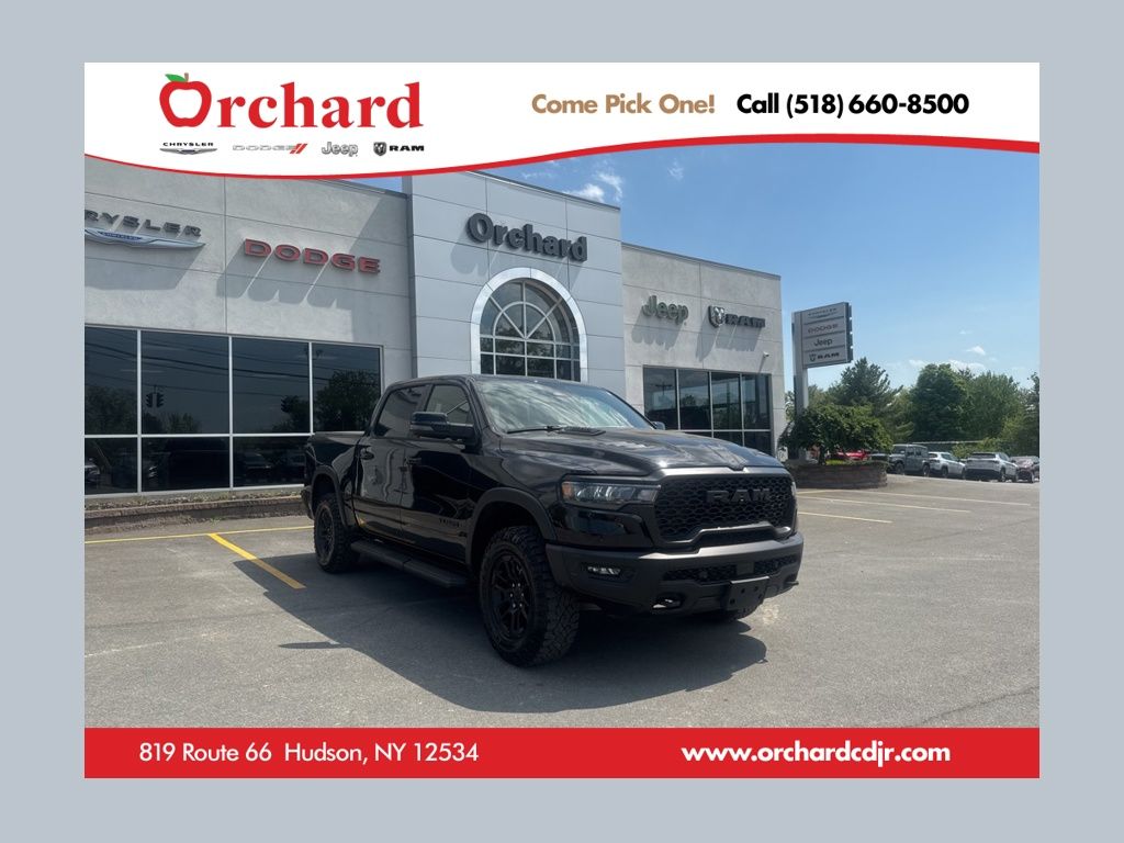 Diamond Black Crystal Pearlcoat 2026 RAM 1500 Rebel Crew Cab 4WD Pickup Truck Four-Wheel Drive 8-Speed Automatic