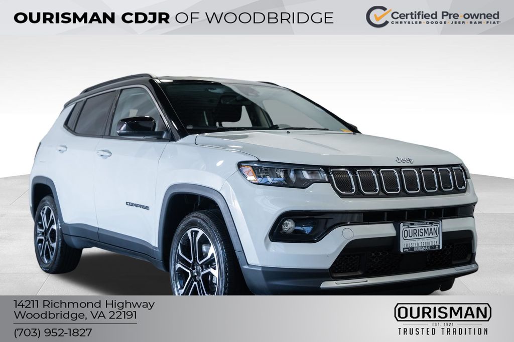 Bright White Clearcoat 2022 Jeep Compass SUV / Crossover Four-Wheel Drive 9-Speed Automatic