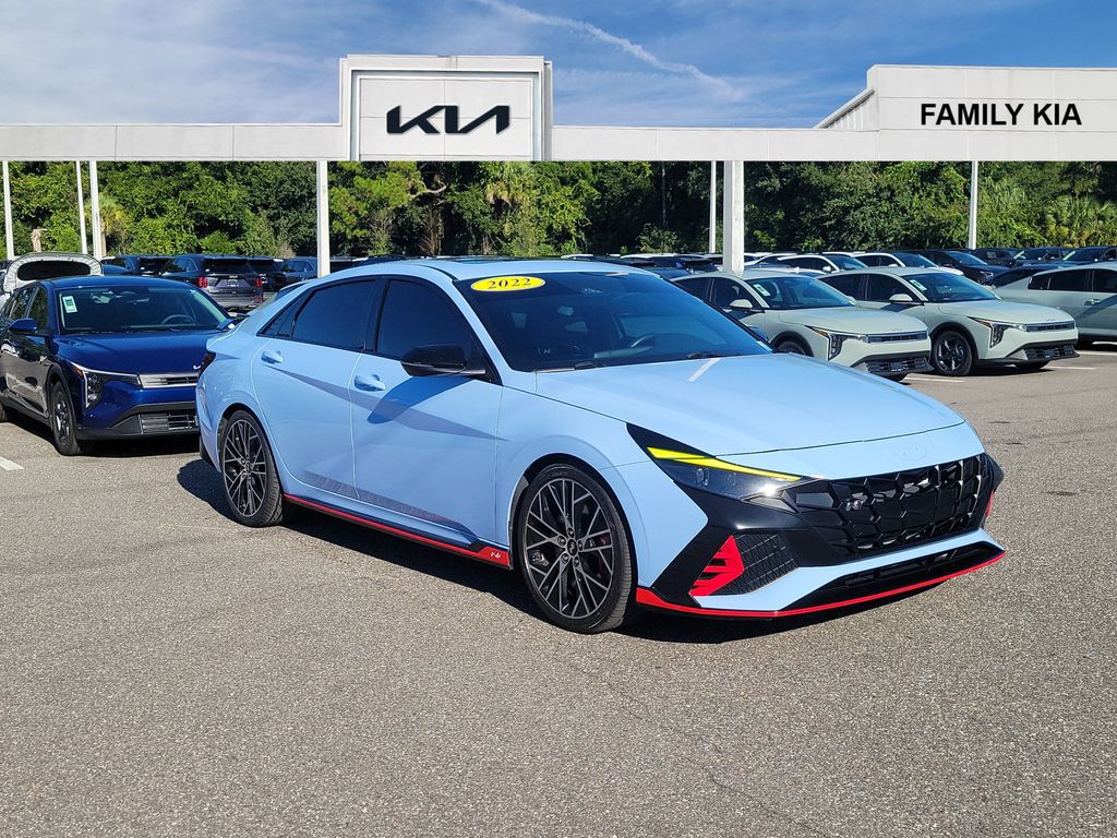 Performance Blue 2022 Hyundai Elantra N Sedan Front-Wheel Drive 8-Speed Manual
