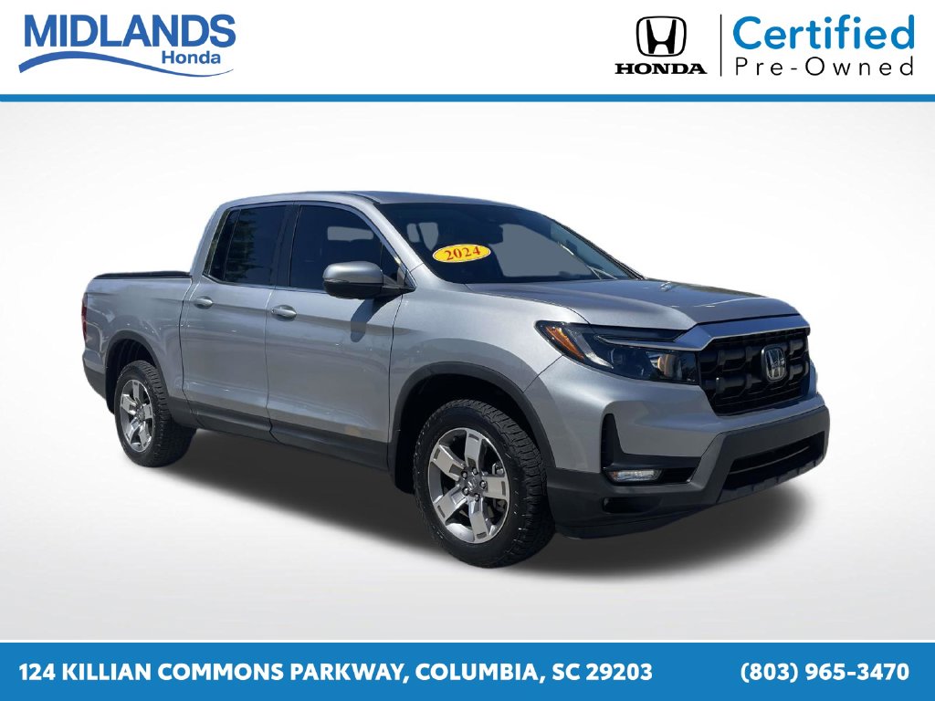 Solar Silver Metallic 2024 Honda Ridgeline Pickup Truck All-Wheel Drive 9-Speed Automatic