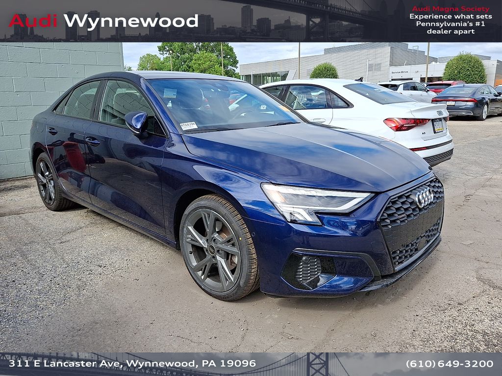 Blue Metallic 2024 Audi A3 40 TFSI quattro Premium AWD Sedan All-Wheel Drive 7-Speed Automatic