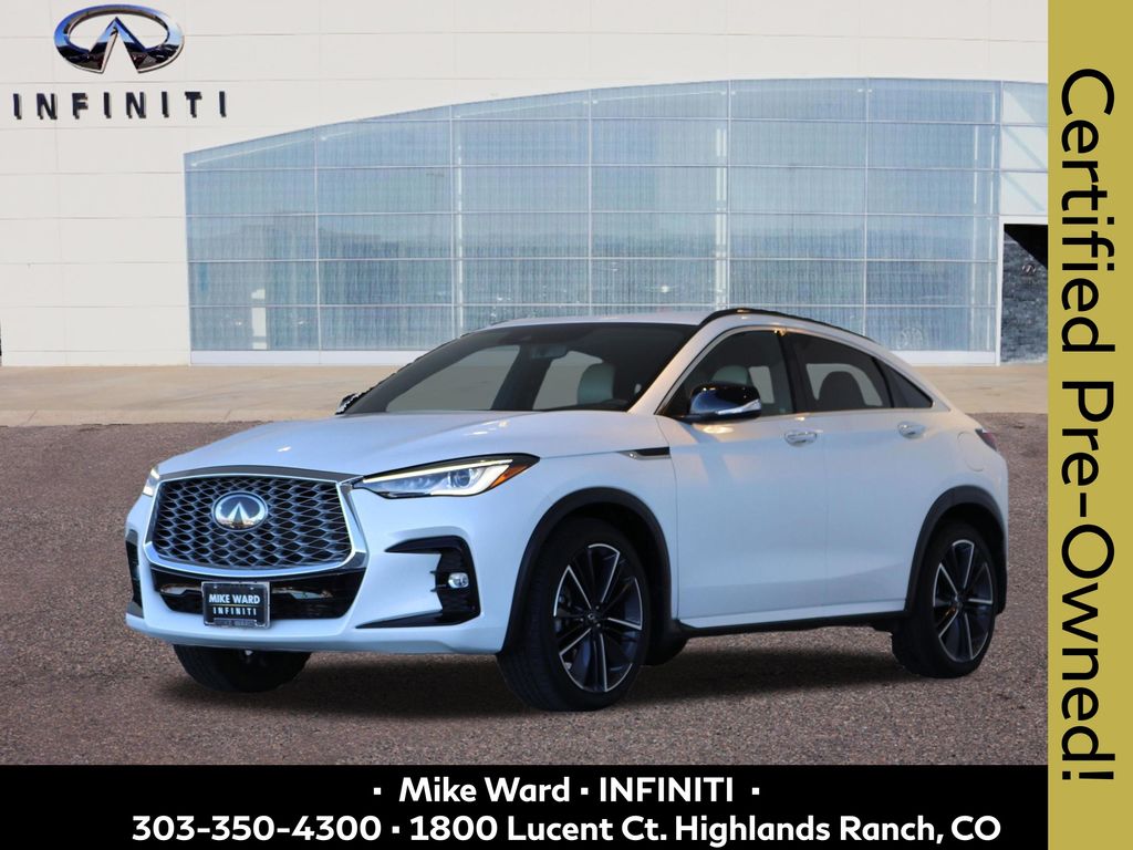 Radiant White 2025 INFINITI QX55 Luxe AWD SUV / Crossover All-Wheel Drive Continuously Variable Transmission
