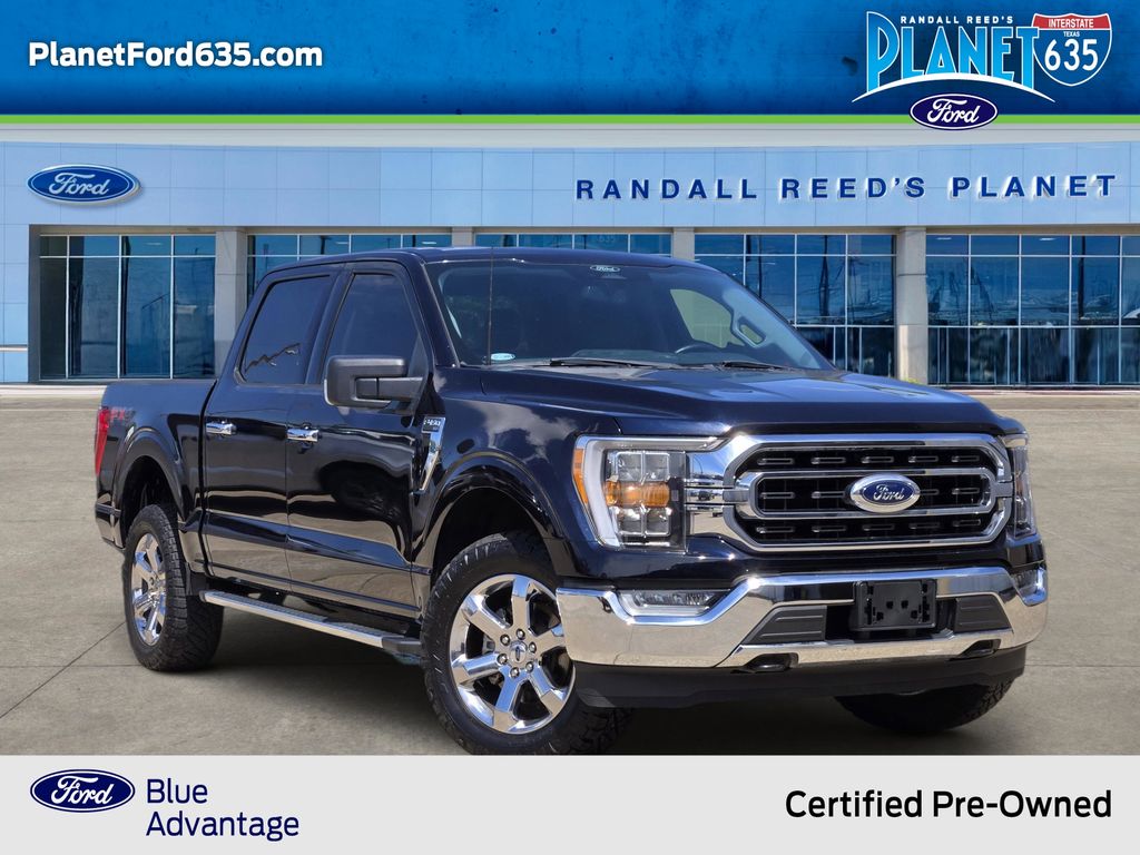 Blue Metallic 2022 Ford F-150 XLT SuperCrew 4WD Pickup Truck Four-Wheel Drive Automatic