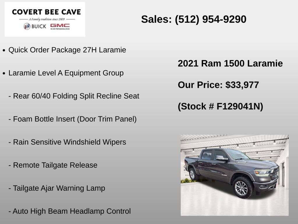 Used Car 2021 Ram 1500  Laramie For Sale Under $35,000 In Austin, Texas