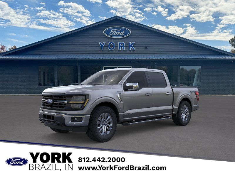 Gray Metallic 2025 Ford F-150 XLT SuperCrew 4WD Pickup Truck Four-Wheel Drive Automatic