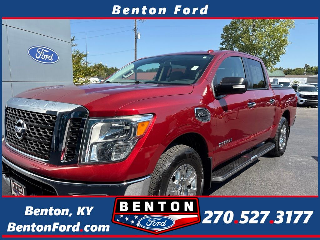 Red 2017 Nissan Titan Pickup Truck Four-Wheel Drive 7-Speed Automatic