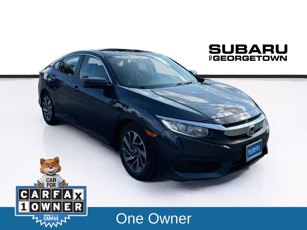 Blue 2018 Honda Civic Sedan Front-Wheel Drive Continuously Variable Transmission