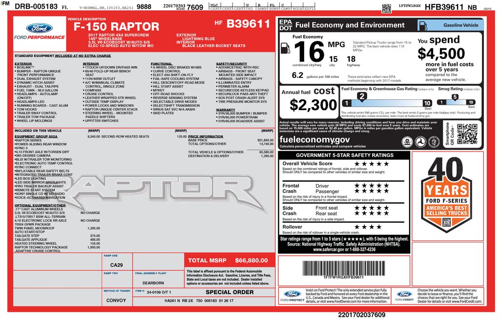 Used 2017 Blue Ford Raptor image 10