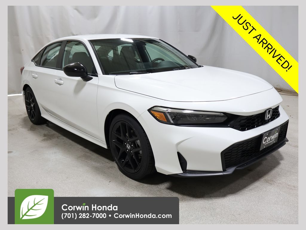 Platinum White Pearl 2026 Honda Civic Sedan Front-Wheel Drive Continuously Variable Transmission