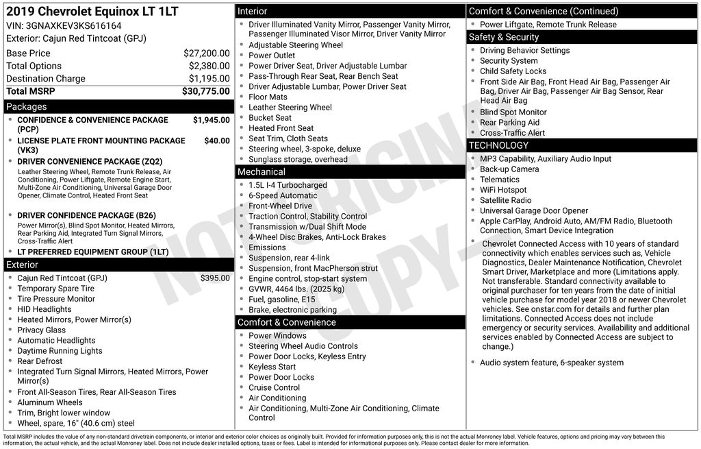 2019 Chevrolet Equinox LT Red at Grove City Ford