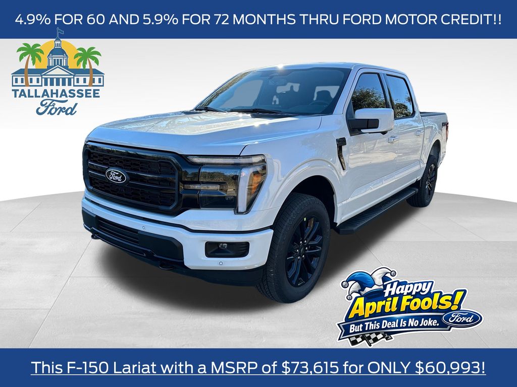 Star White Metallic Tri-Coat 2026 Ford F-150 Lariat SuperCrew 4WD Pickup Truck Four-Wheel Drive Automatic