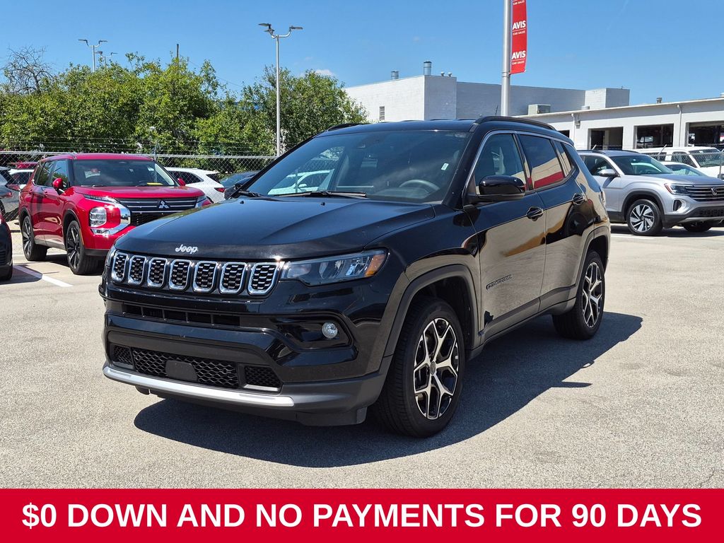Diamond Black Crystal Pearlcoat 2025 Jeep Compass SUV / Crossover Four-Wheel Drive 8-Speed Automatic
