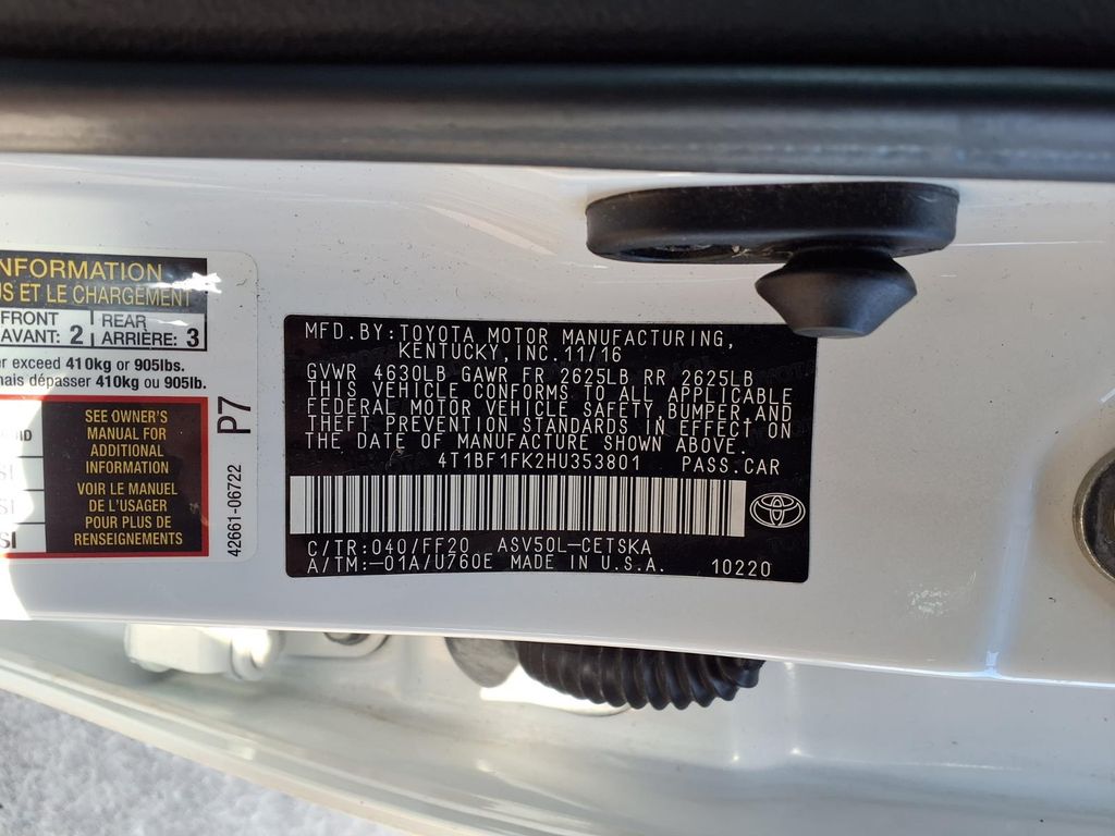 2017 Toyota Camry SE White at Monument Chevrolet