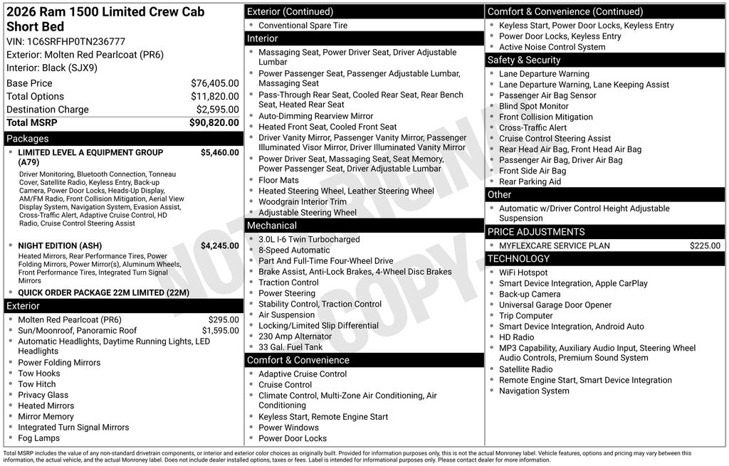 new 2026 Ram 1500 car, priced at $77,433