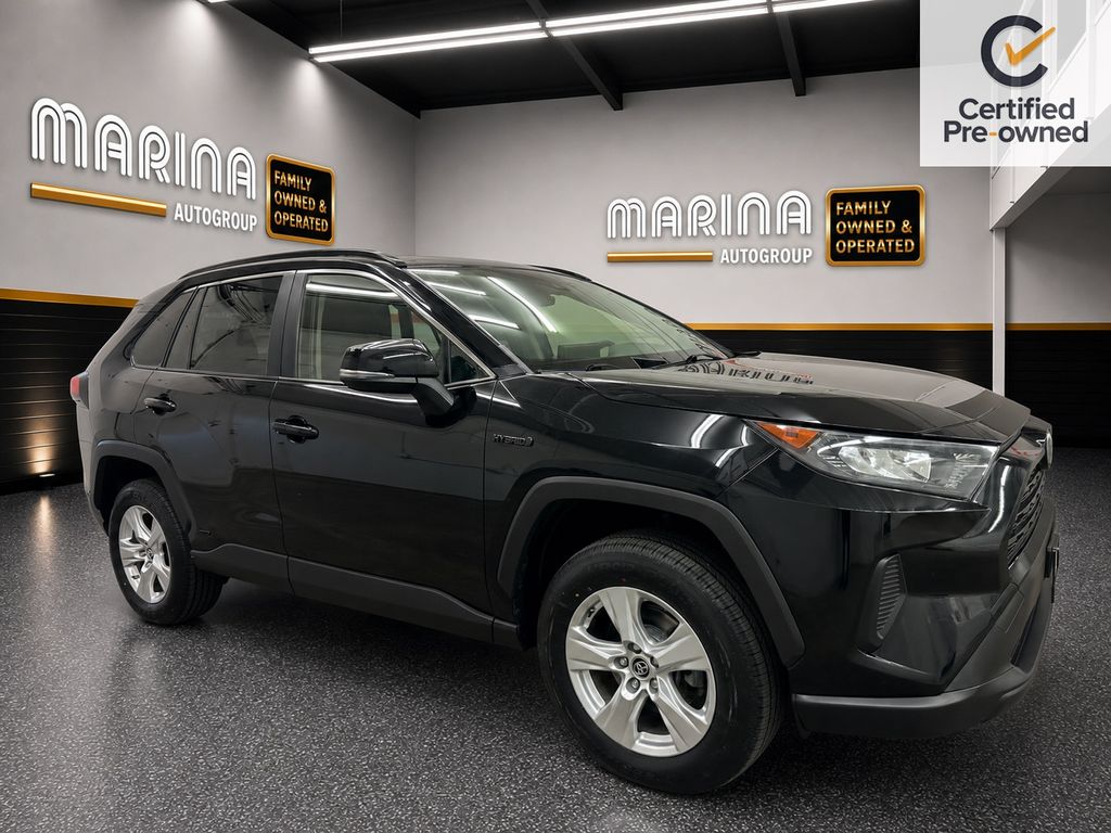 Midnight Black Metallic 2019 Toyota RAV4 Hybrid SUV / Crossover All-Wheel Drive Continuously Variable Transmission