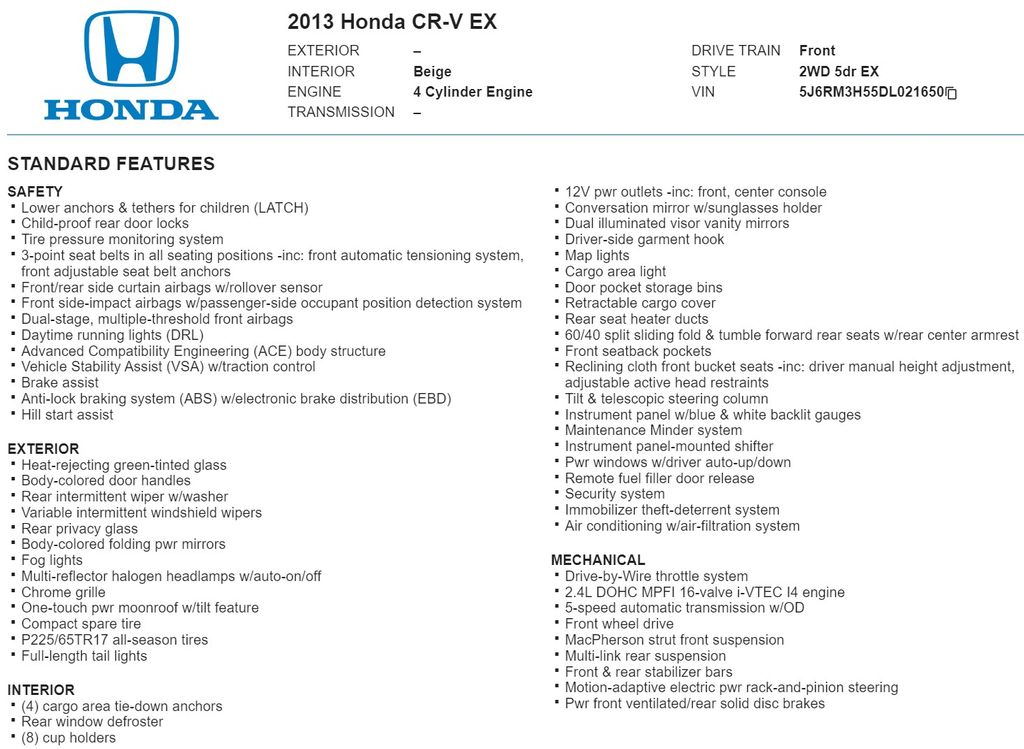 2013 Honda CR-V EX 19