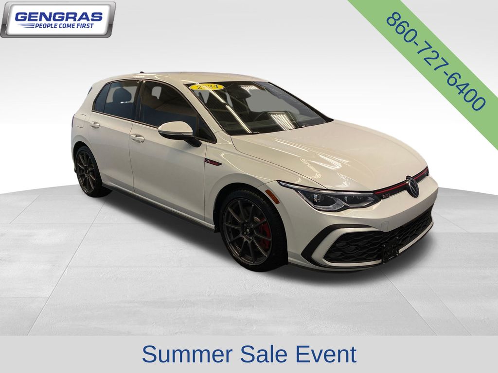 White 2024 Volkswagen Golf GTI Hatchback Front-Wheel Drive 7-Speed Dual Clutch