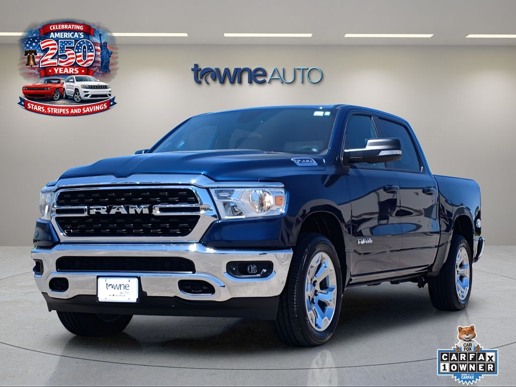 Patriot Blue Pearlcoat 2022 RAM 1500 Pickup Truck Four-Wheel Drive 8-Speed Automatic