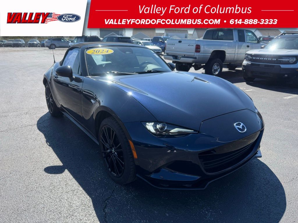 Deep Crystal Blue Mica 2024 Mazda MX-5 Miata Club RWD Convertible Rear-Wheel Drive 6-Speed Manual