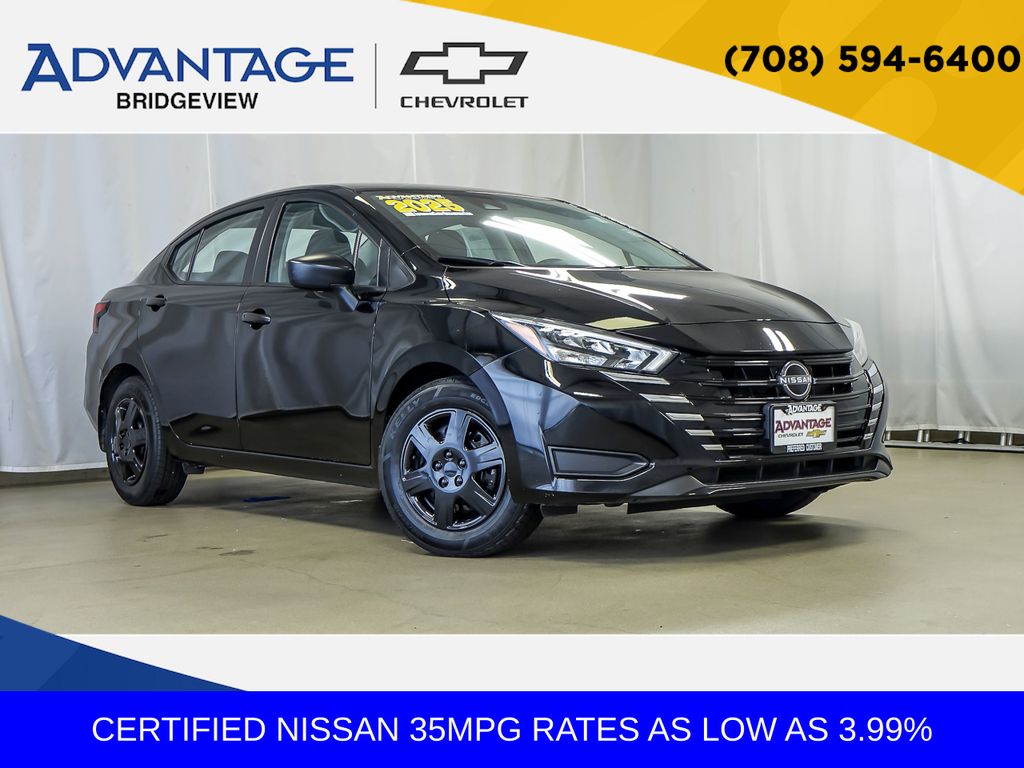 Super Black Metallic 2025 Nissan Versa Sedan Front-Wheel Drive Continuously Variable Transmission