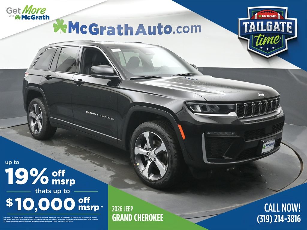 Diamond Black Crystal Pearlcoat 2026 Jeep Grand Cherokee SUV / Crossover Four-Wheel Drive 8-Speed Automatic