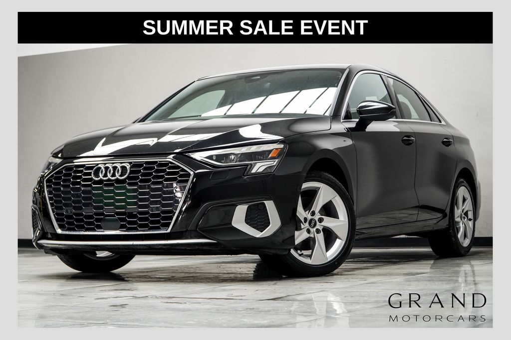 Mythos Black Metallic 2023 Audi A3 Sedan Front-Wheel Drive 7-Speed Automatic