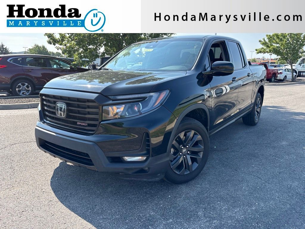 Crystal Black Pearl 2023 Honda Ridgeline Pickup Truck All-Wheel Drive 9-Speed Automatic